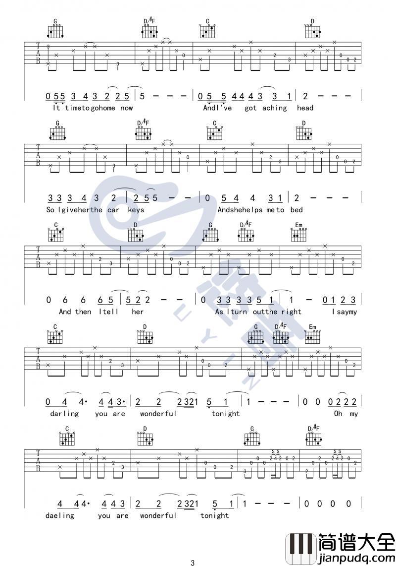 Wonderful_tonight_吉他谱【第二版】