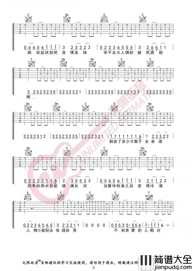 小人物_吉他谱_C调_赵雷【弹唱谱】