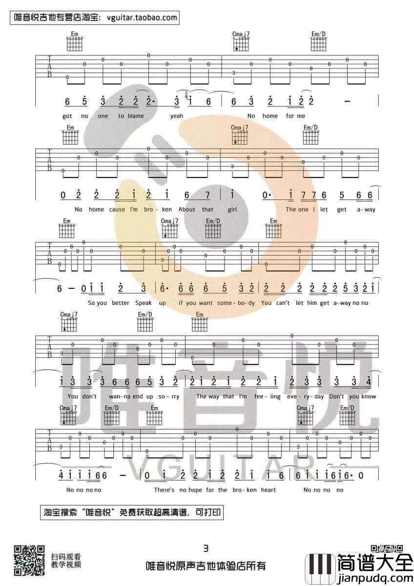 that_girl吉他谱_G调六线谱_Olly_Murs