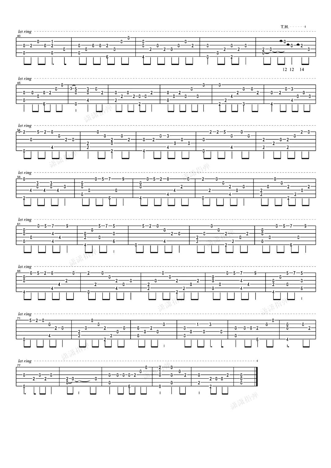 这世界那么多人指弹谱_莫文蔚_吉他演示视频_指弹独奏谱