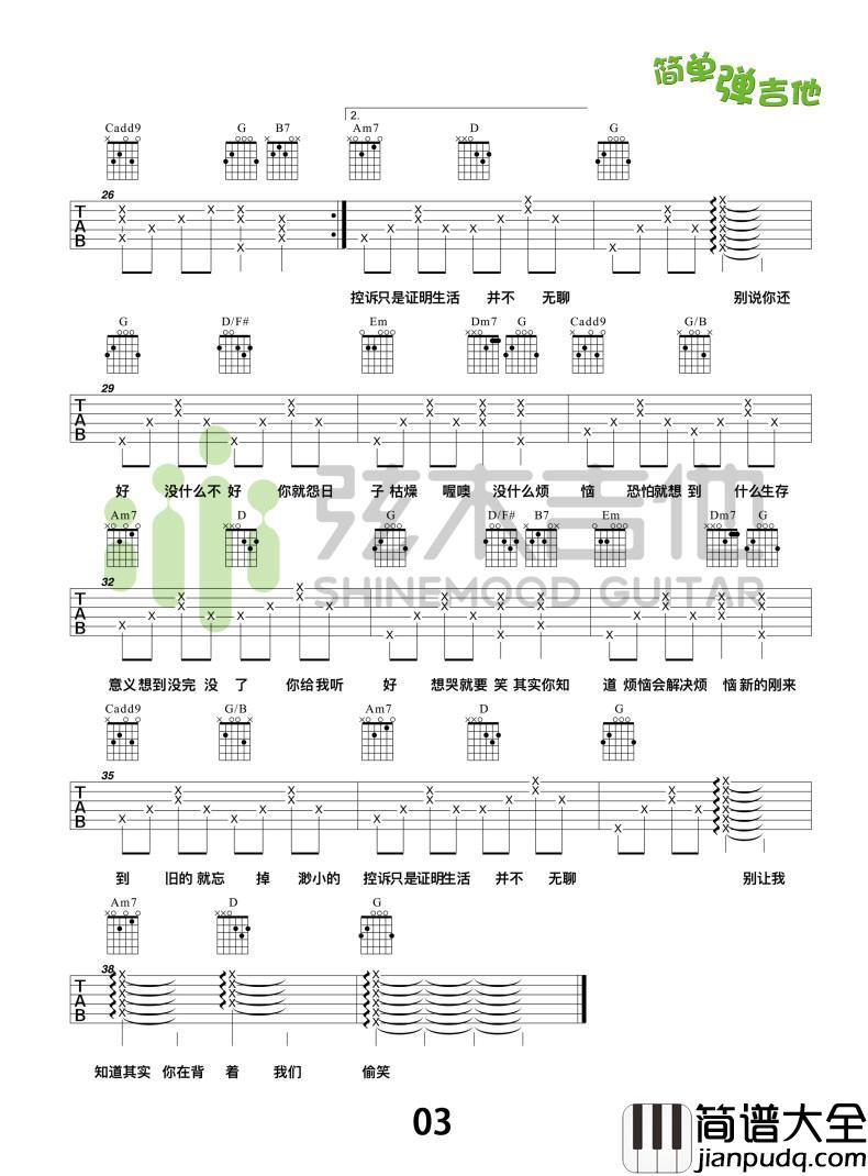 你给我听好_吉他谱_陈奕迅