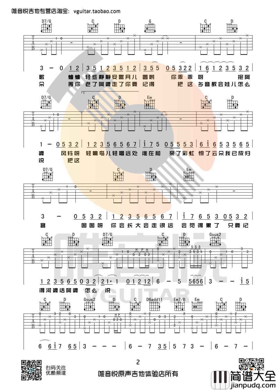 阿婆说_吉他谱_陈一发儿