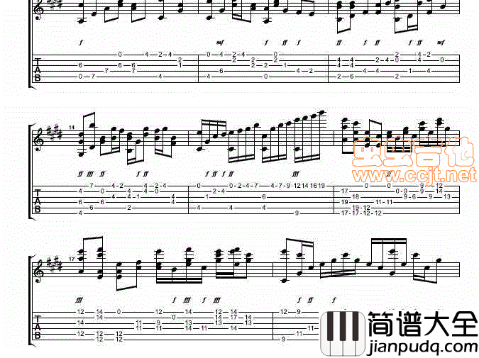 枉凝眉_吉他谱_红楼梦插曲