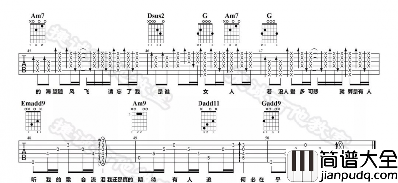 不必在乎我是谁吉他谱_李宗盛_G调_吉他伴奏弹唱谱