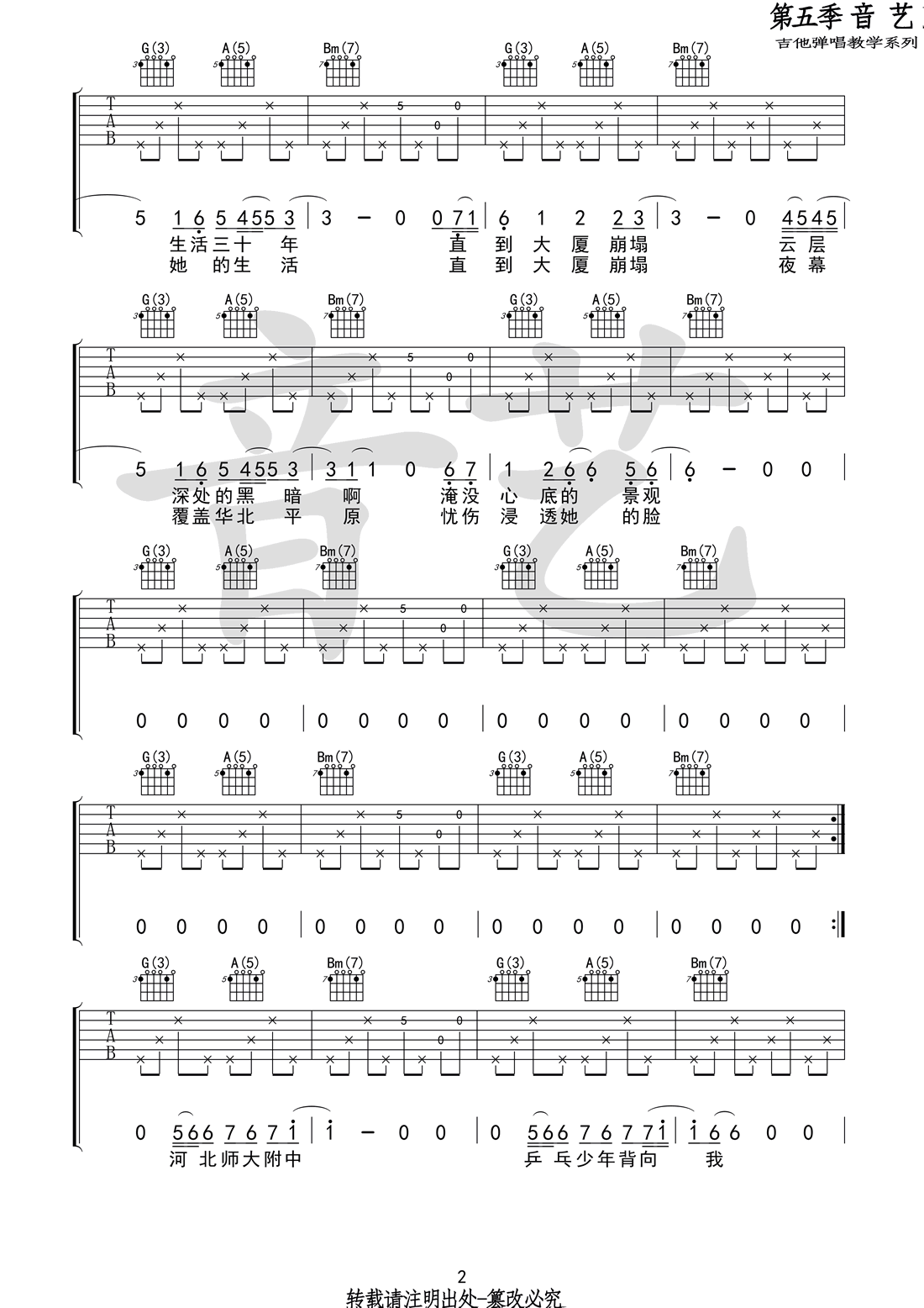 杀死那个石家庄人吉他谱_D调_伴奏弹唱谱_吉他专家版