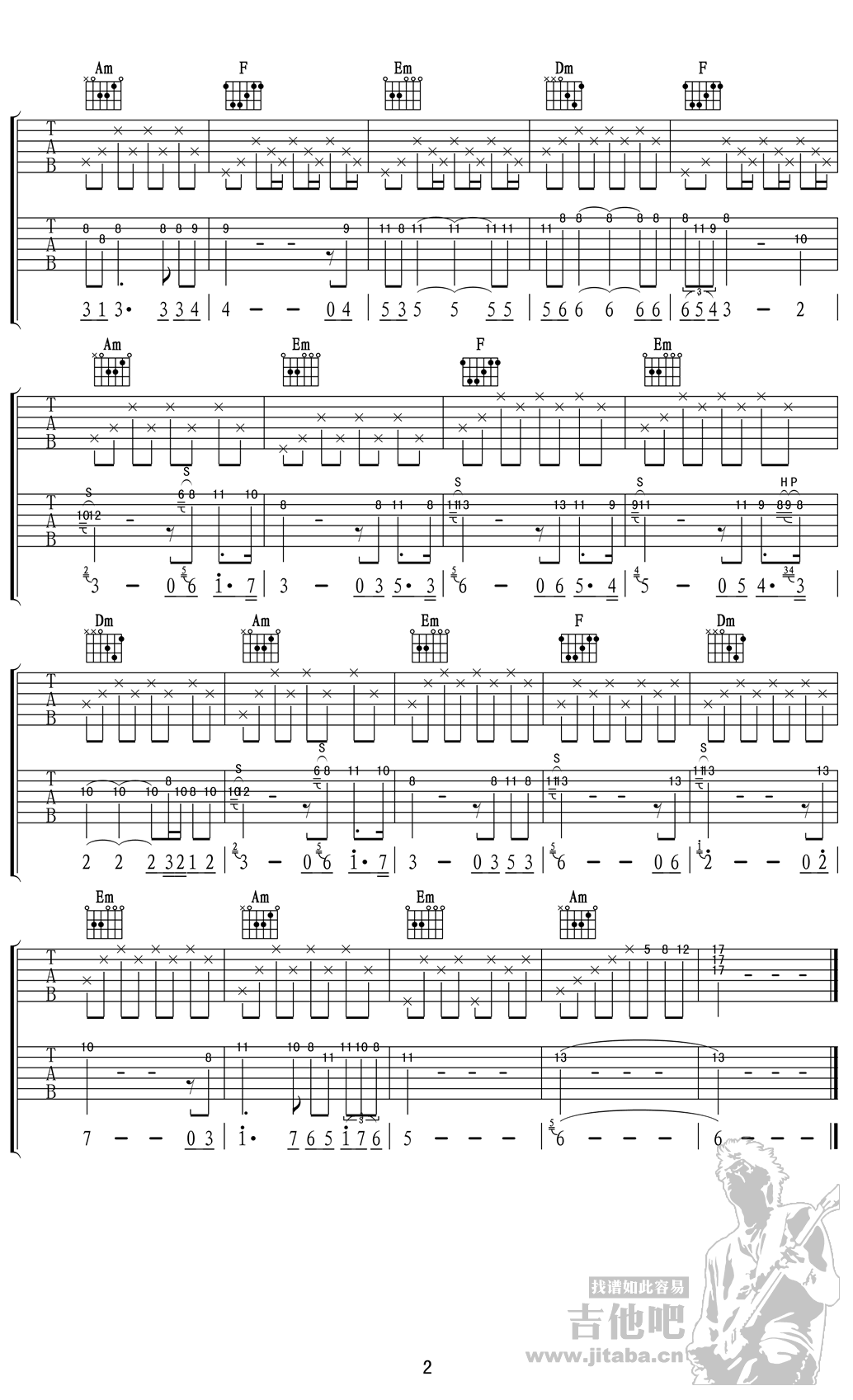 罗密欧与朱丽叶独奏指弹吉他谱_双吉他