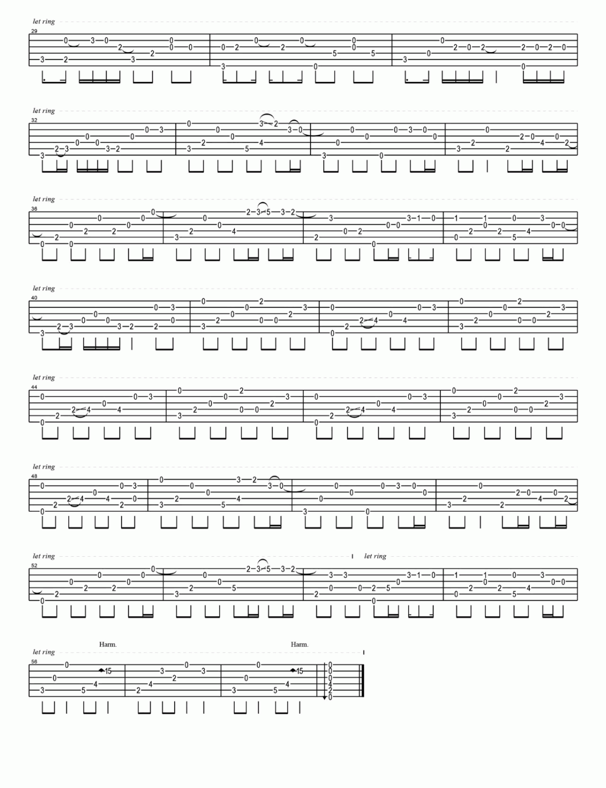 往后余生指弹谱_吉他指弹谱_图片谱_马良