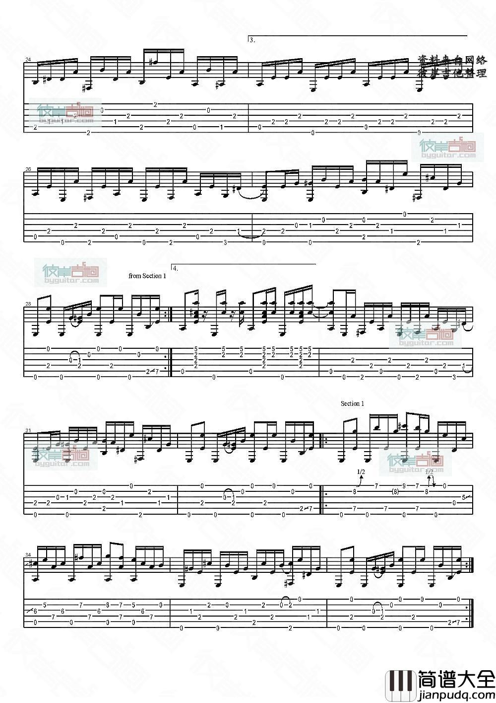 _Last_Steam_Engine_Train_吉他指弹谱_（最后一部蒸汽机车）独奏谱