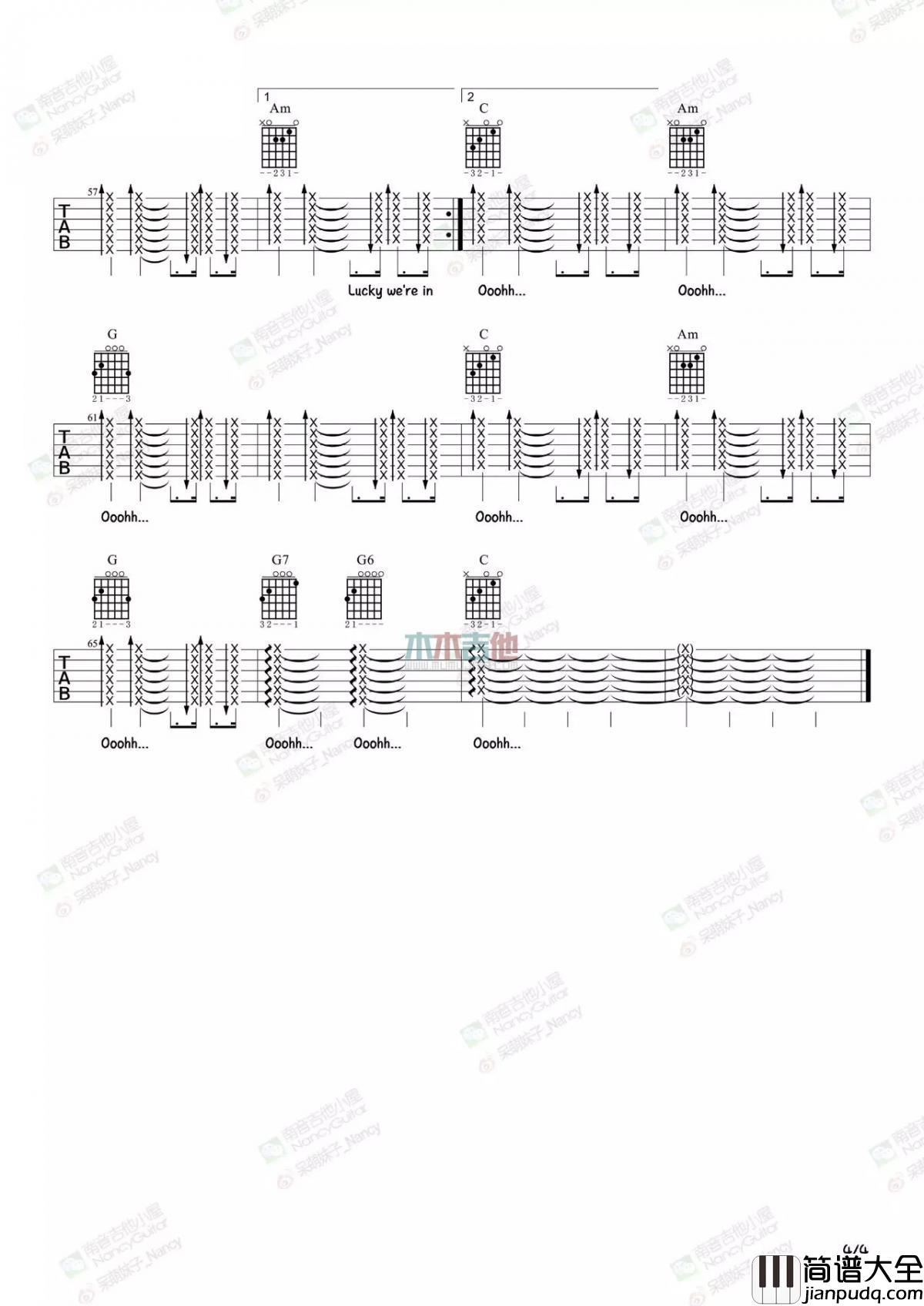 Lucky吉他谱_Jason_Mraz_C调吉他伴奏弹唱谱