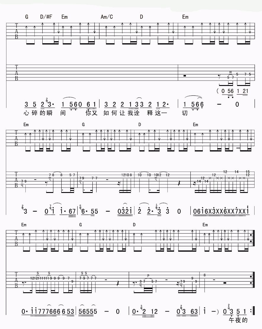 木偶的悲剧吉他谱_杨天宇_吉他伴奏弹唱谱