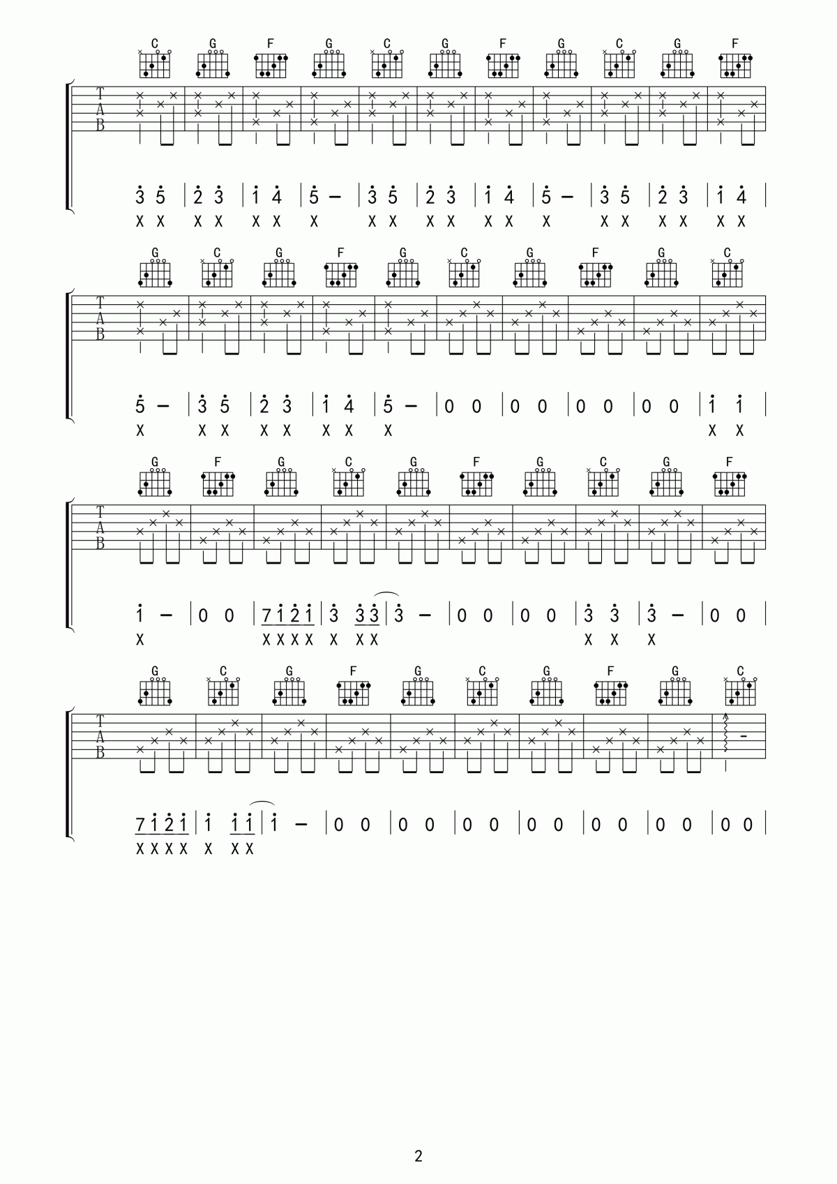 雨パラ吉他谱_Tenniscoats_C调吉他伴奏弹唱谱