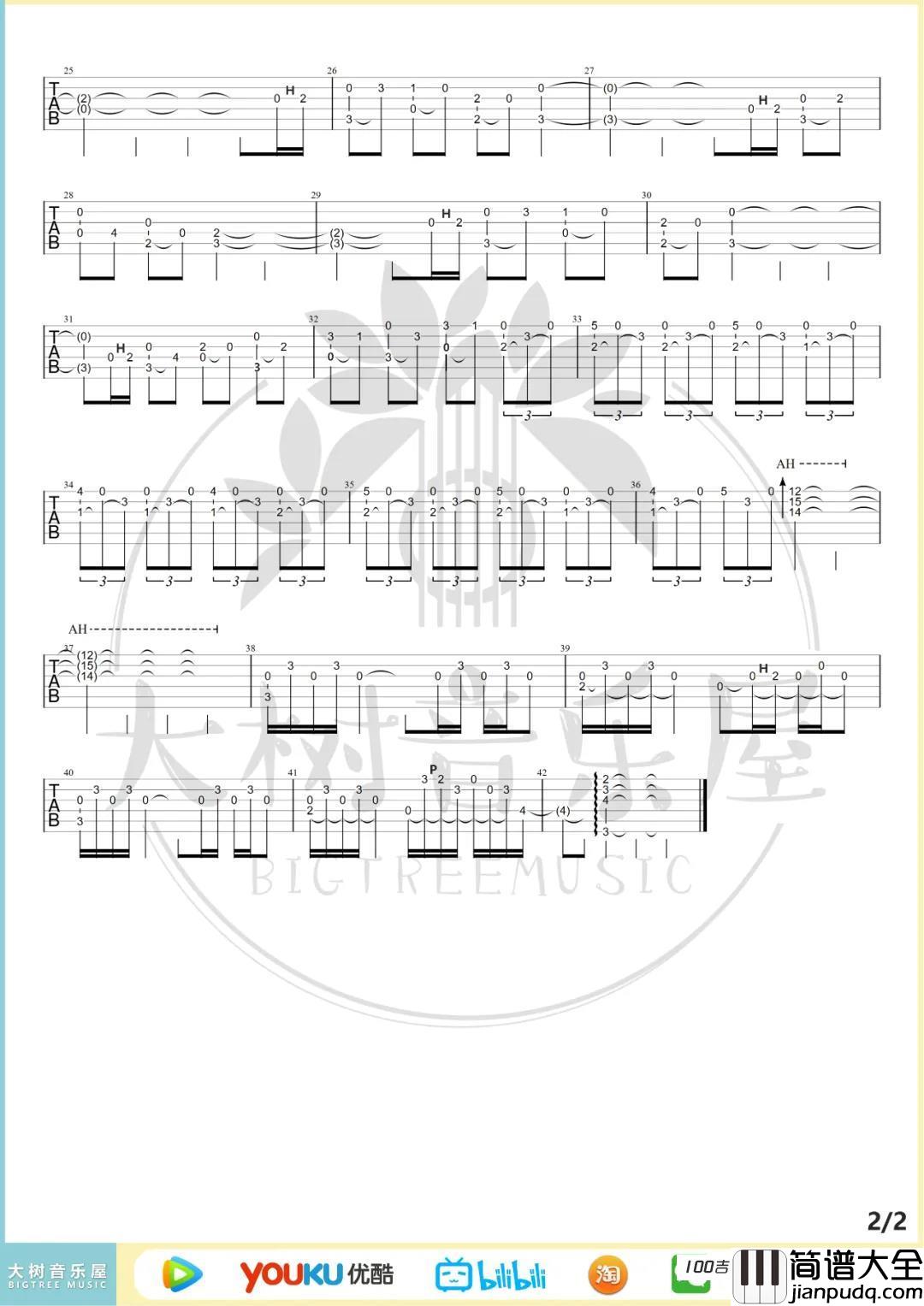 _你的名字_吉他谱—动漫_三叶的主题曲_指弹谱独奏谱