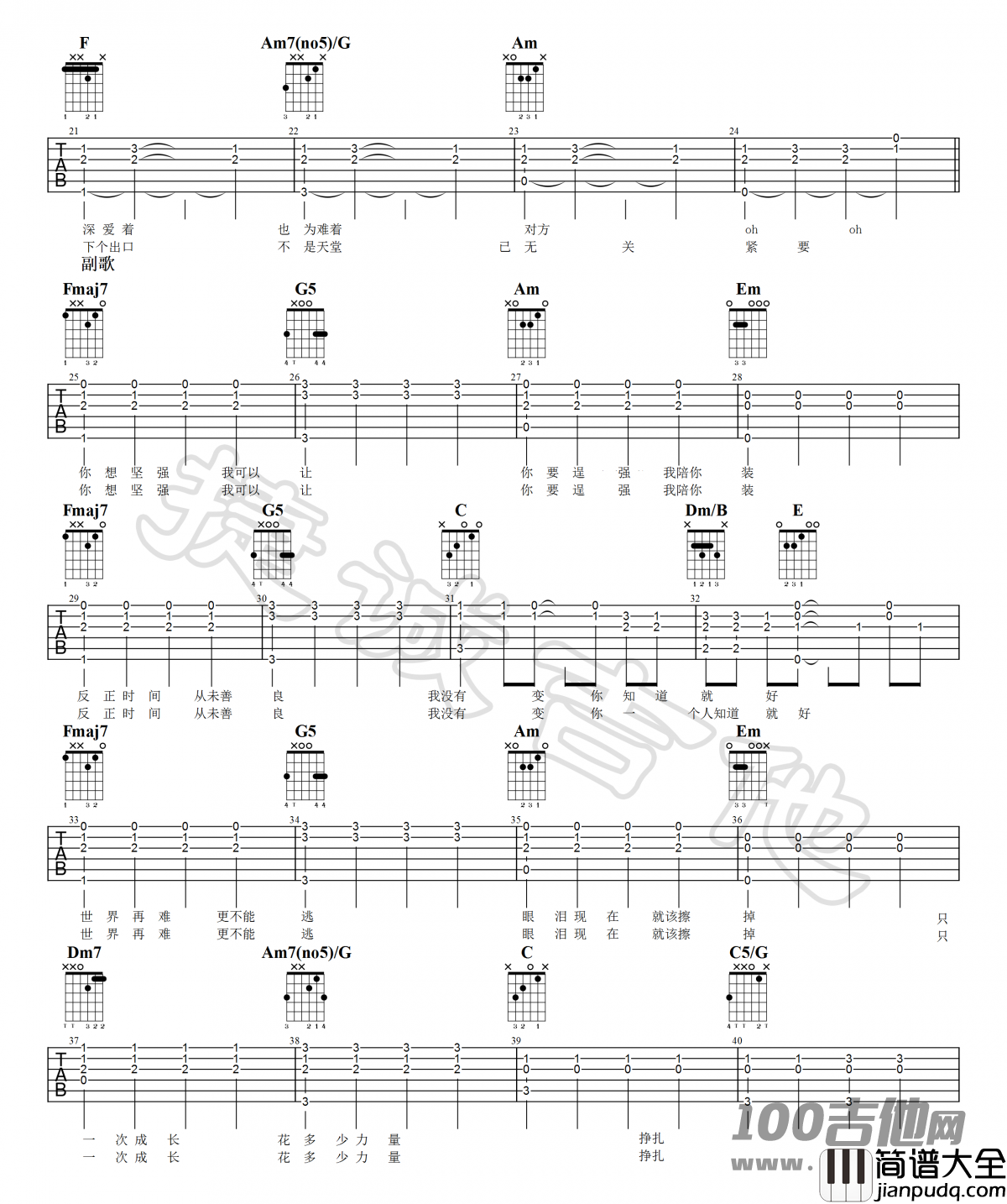 _我们很好_吉他谱_C调_林俊杰_吉他伴奏原版弹唱谱