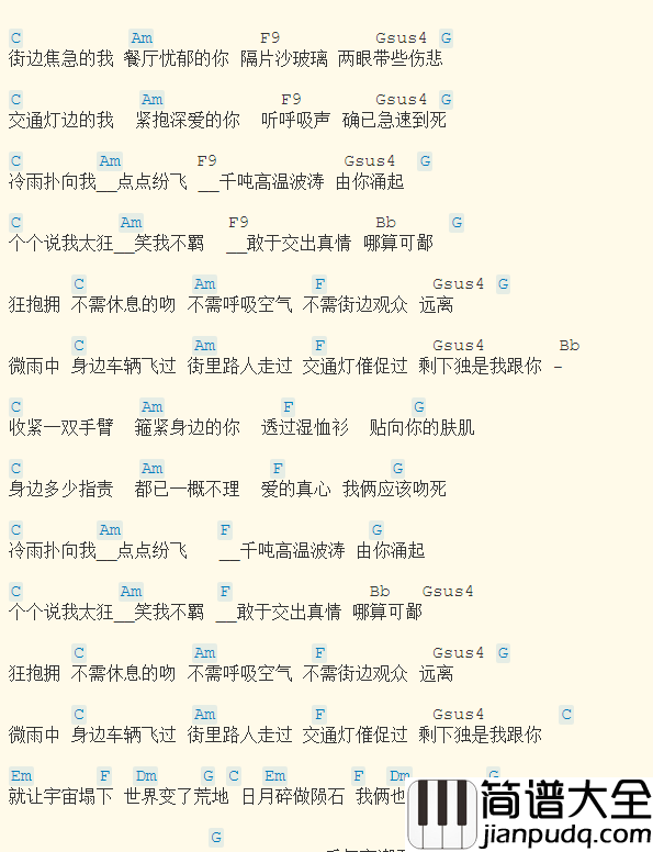 敢爱敢做吉他_林子祥_吉他和弦伴奏谱