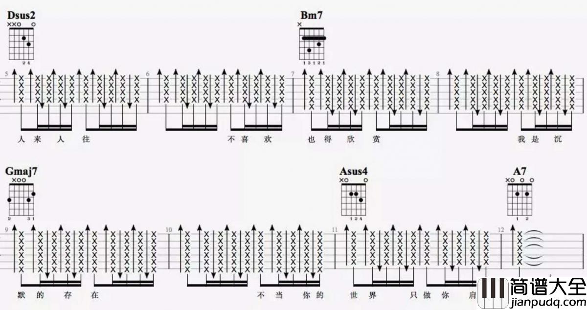 陪你度过漫长岁月_D调吉他谱_陈奕迅