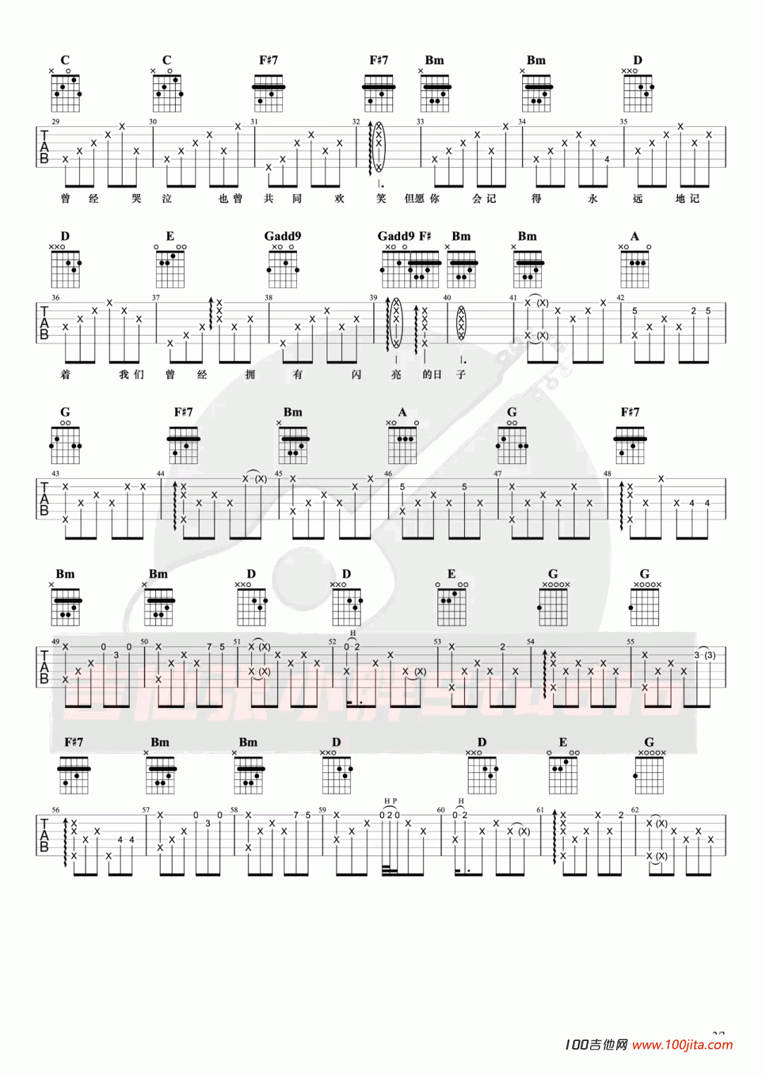 闪亮的日子吉他谱_罗大佑