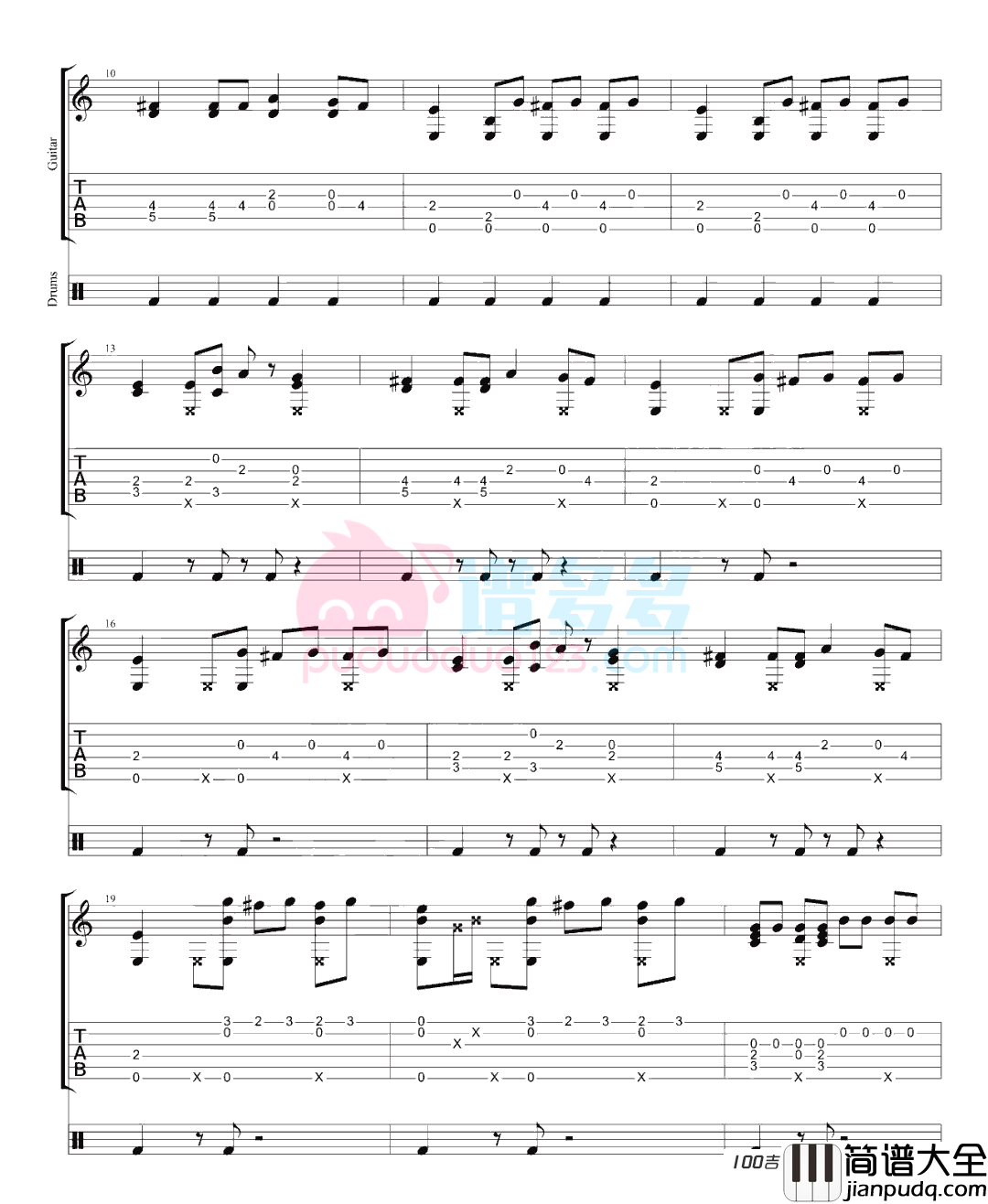 黑人抬棺指弹吉他谱_吉它独奏谱solo谱