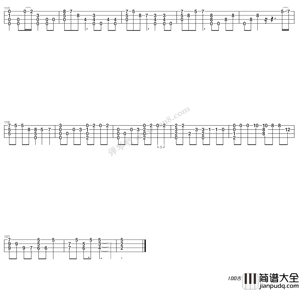 Bohemian_Rhapsody波西米亚狂想曲指弹谱_波西米亚狂想曲吉他独奏谱