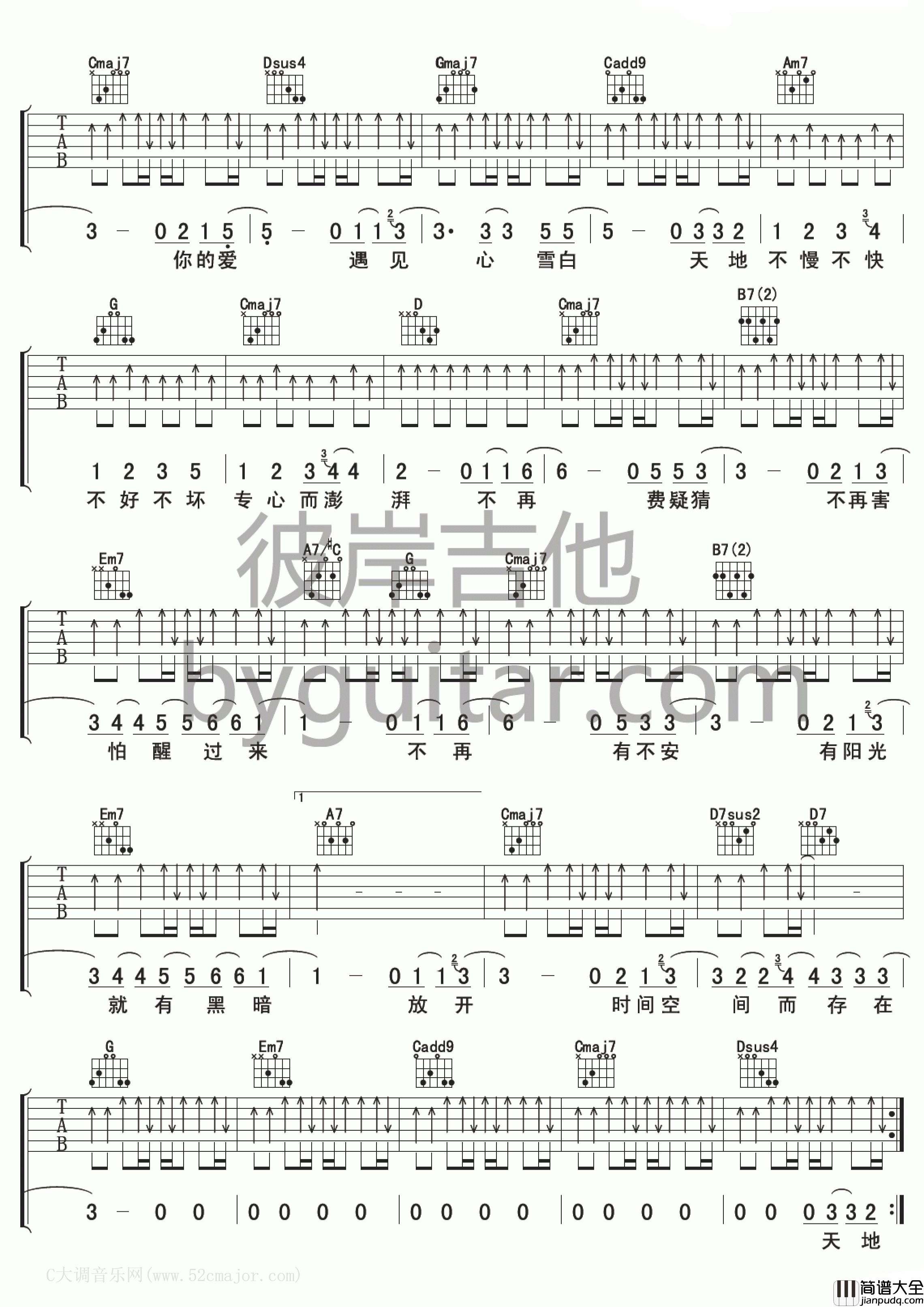 融雪之前_吉他谱_苏打绿