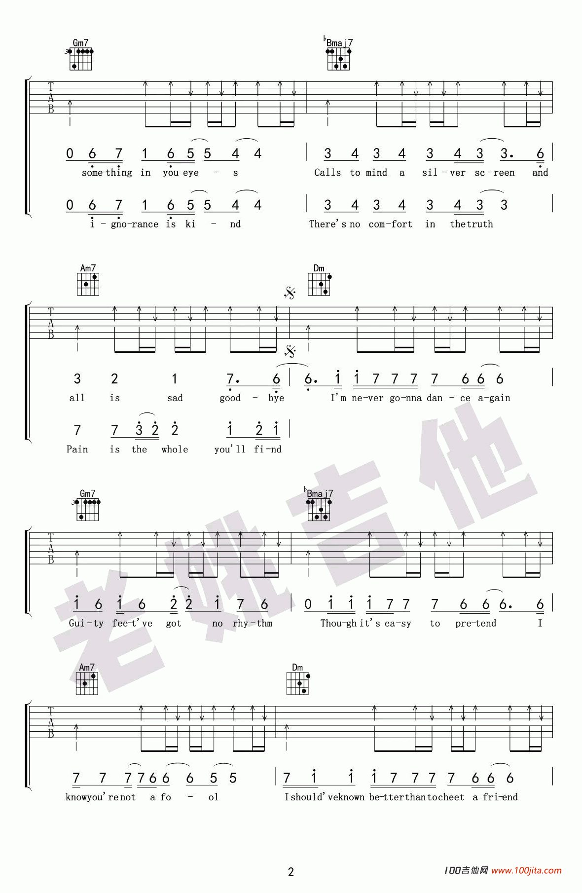 Careless_Whisper吉他谱（无心快语吉他谱）_威猛乐队_吉他弹唱谱