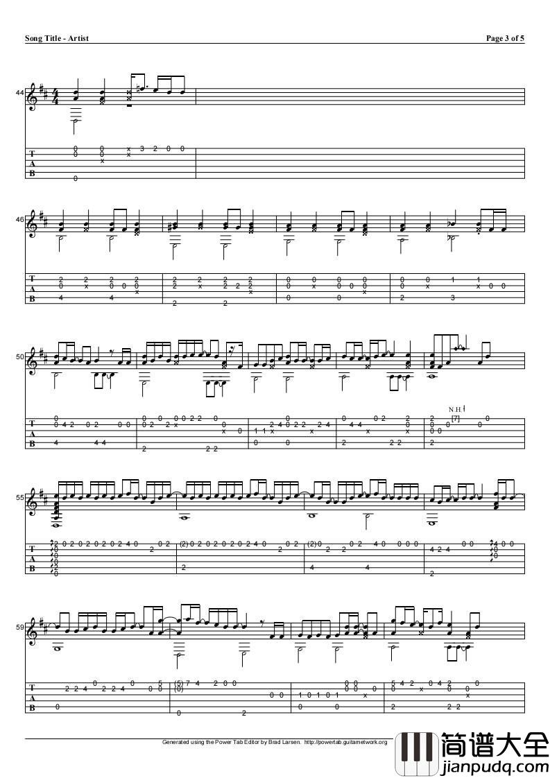 朝五晚九指弹吉他谱_帅气和尚爱上我独奏谱_日剧吉他谱