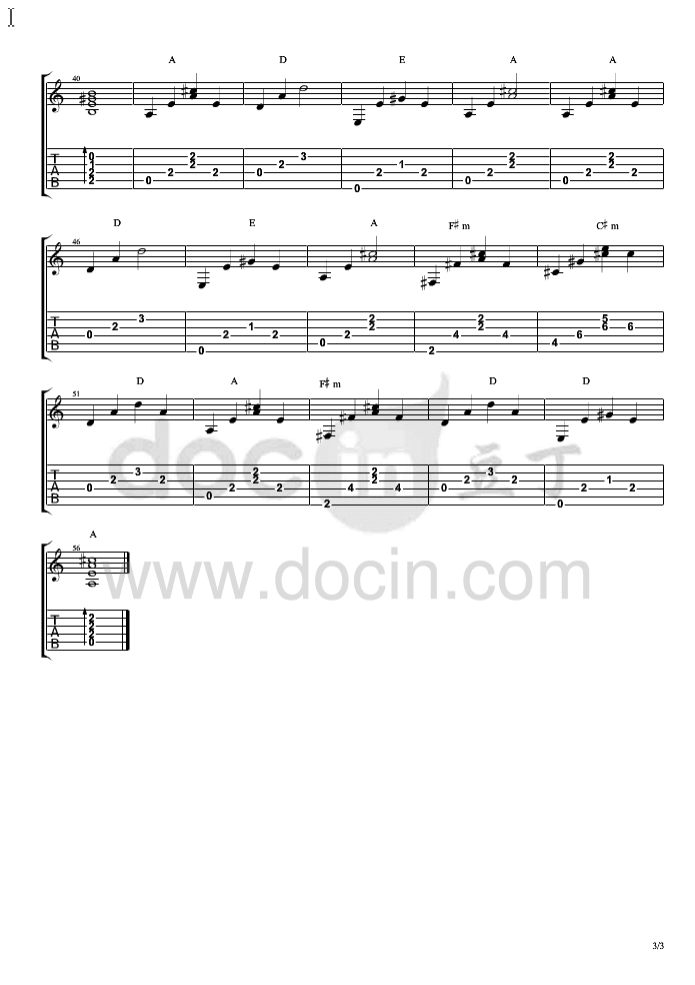 再见二丁目指弹谱_原调六线谱_杨千嬅