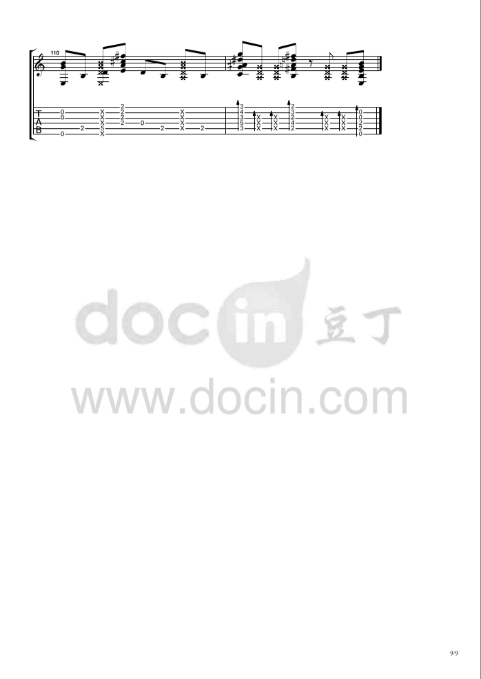 billie_jean指弹谱_原调六线谱_郑成河