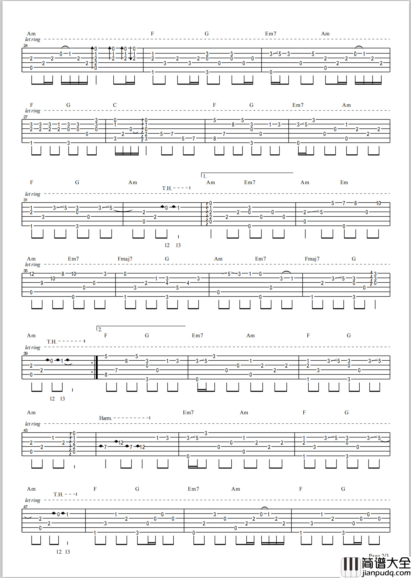 胡广生指弹谱_附演示_失物森林编配_任素汐