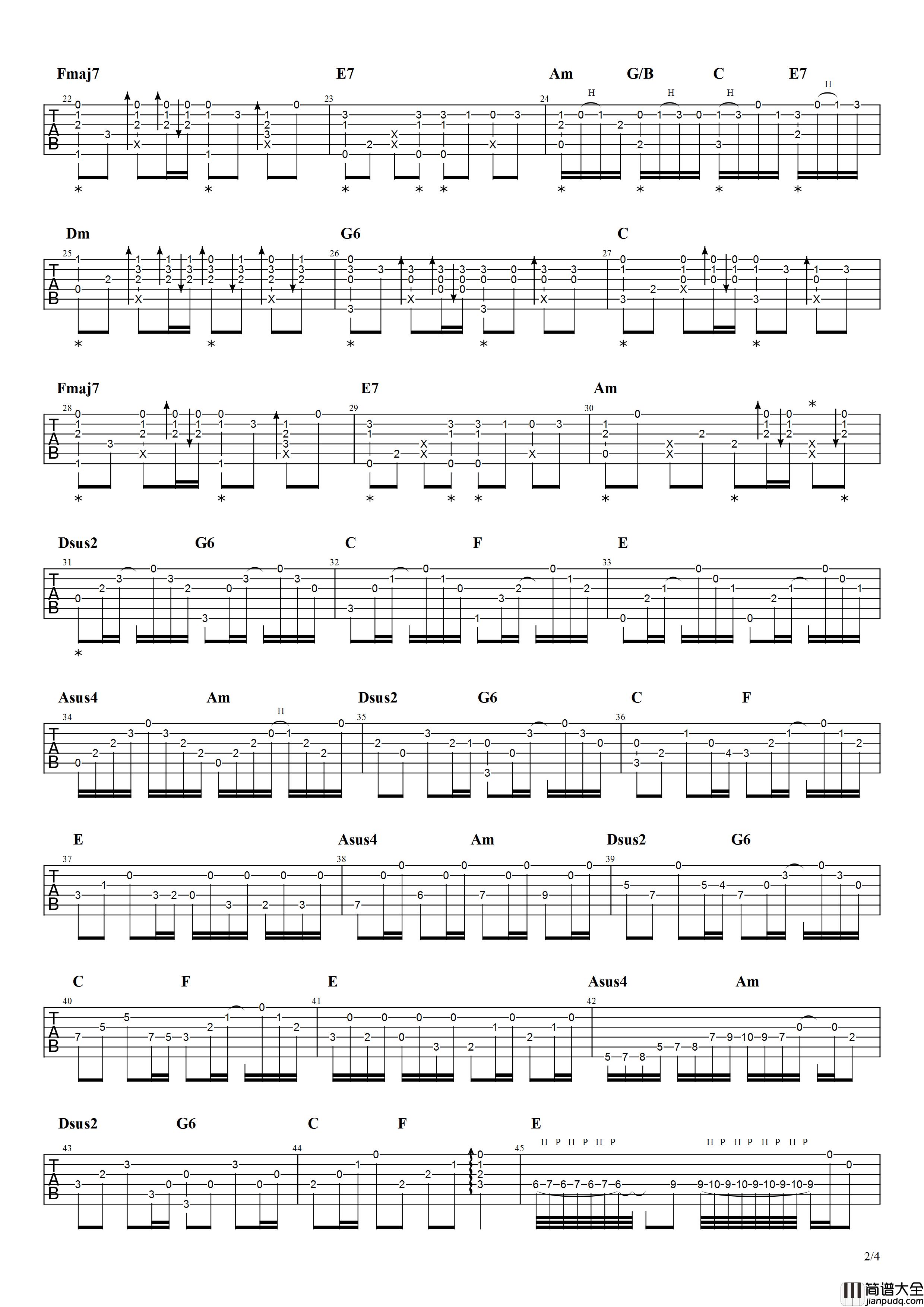 _冷雨夜_吉他谱_G调扫弦版_失物森林编配_BEYOND