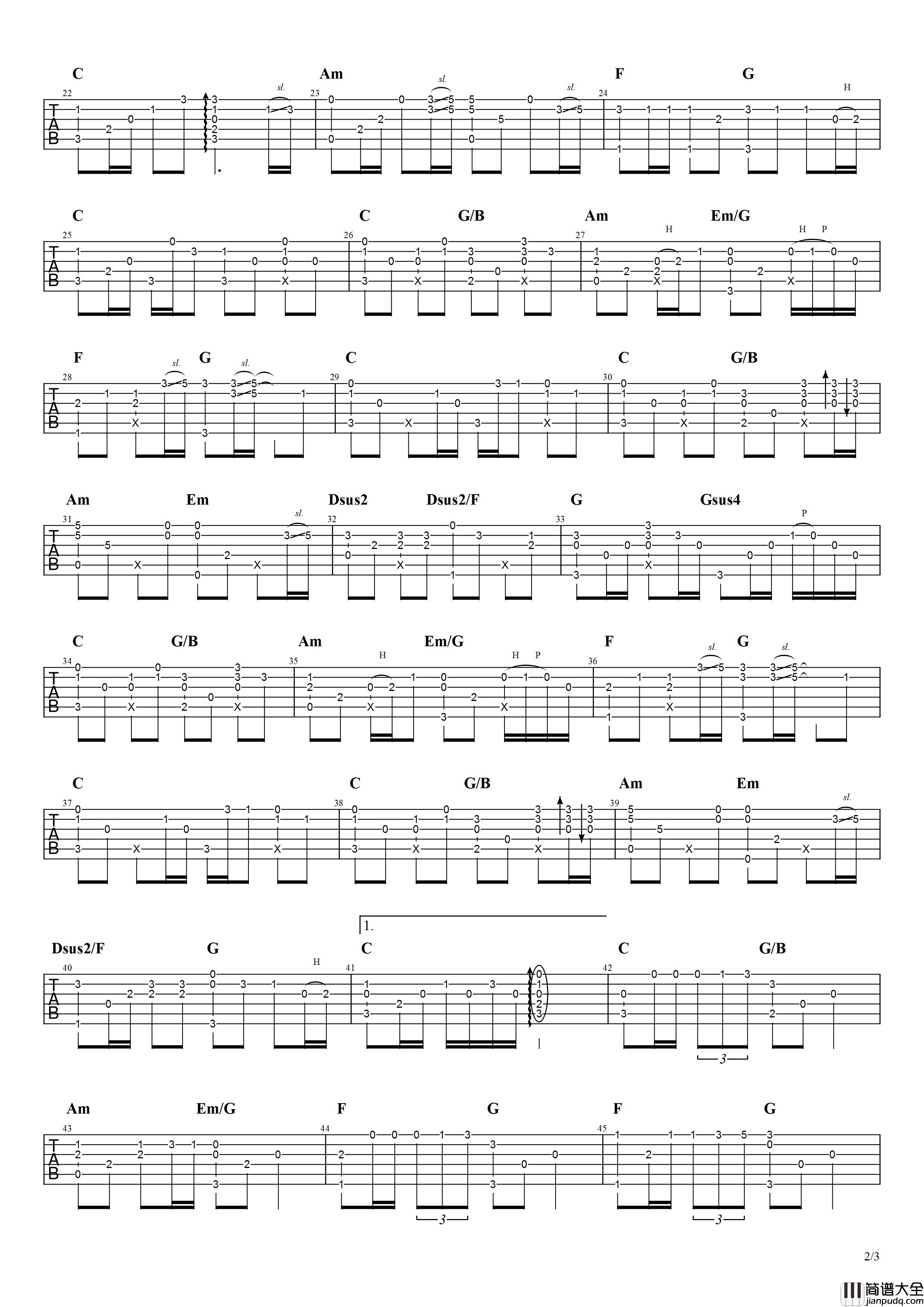 哭砂指弹谱_C调附演示_失物森林编配_张惠妹