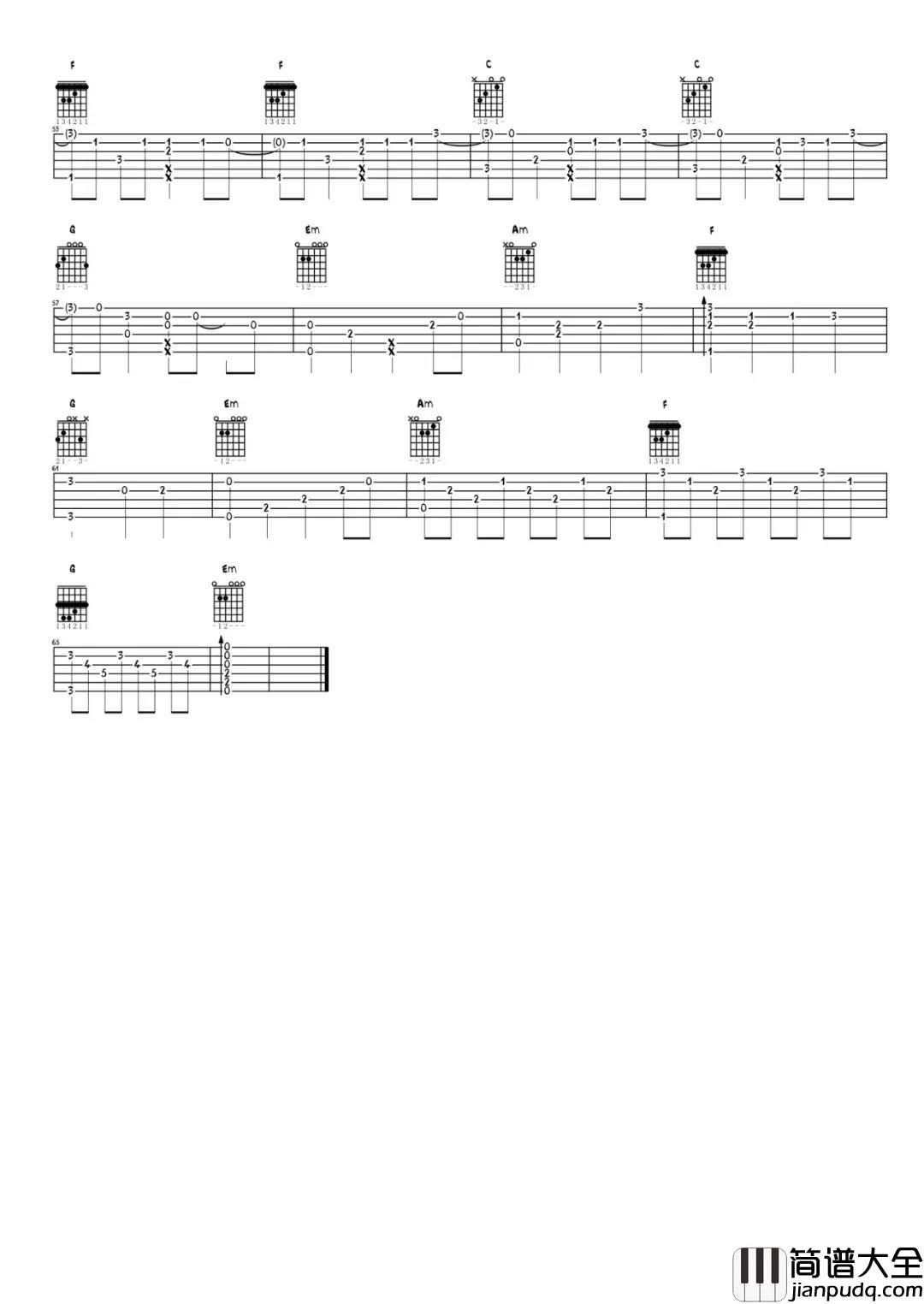 Reset指弹谱_原调六线谱_吴先生编配_Who_Are_You