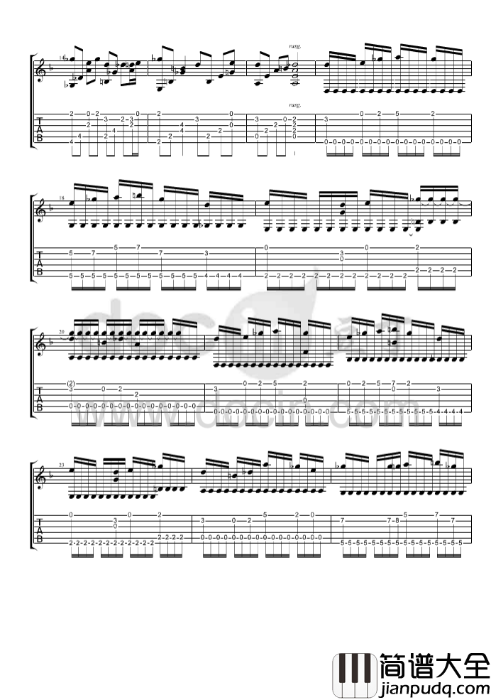 梦语指弹谱_D调六线谱_豆丁网编配_乐正绫