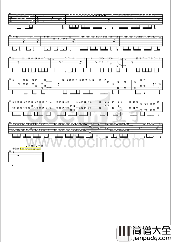心淡指弹谱_G调六线谱_豆丁网编配_容祖儿