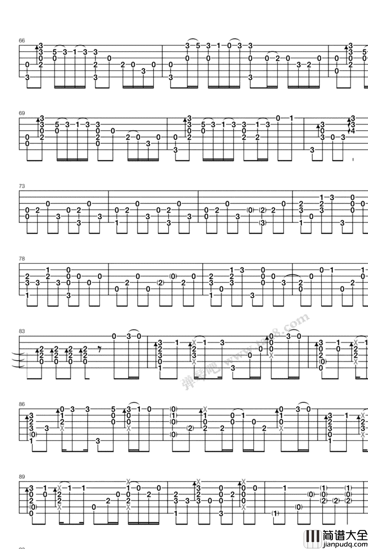 打上花火指弹谱_C调六线谱_弹琴吧编配_米津玄师