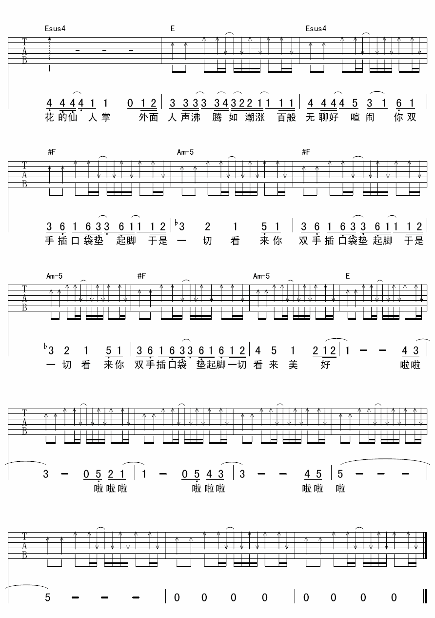 我亲爱的偏执狂吉他谱_E调扫弦版_by吉他编配_陈绮贞