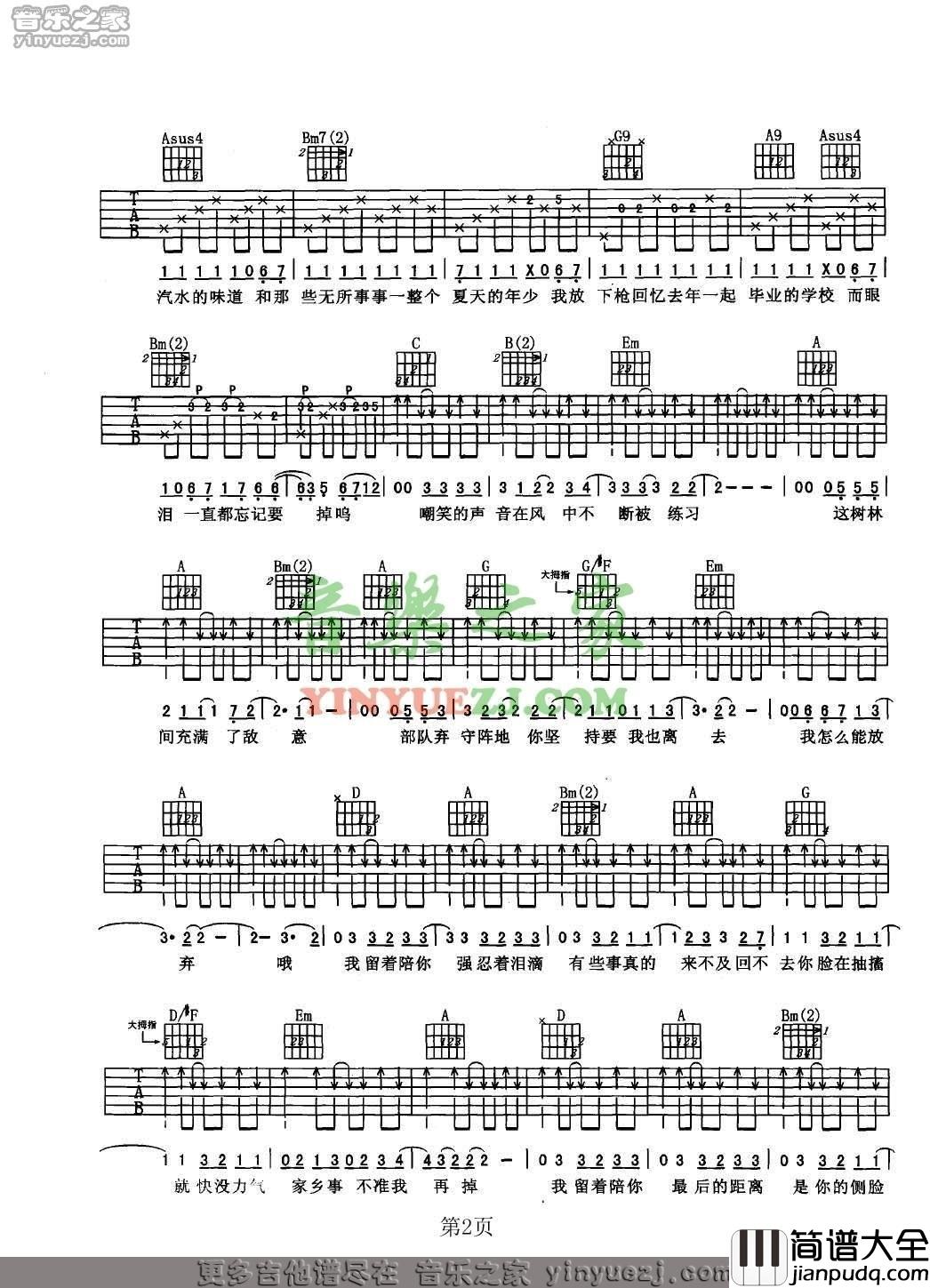 最后的战役吉他谱_D调男生版_音乐之家编配_周杰伦