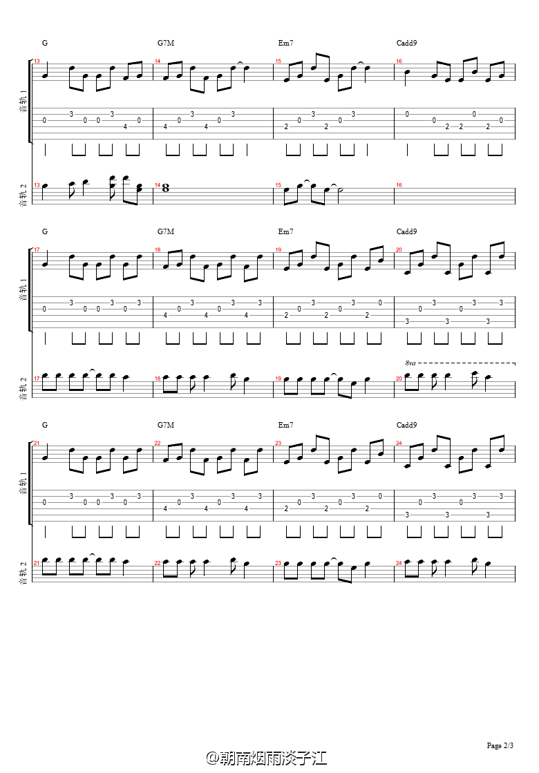 锋味吉他谱_谢霆锋_十二道锋味吉他谱_图片六线谱