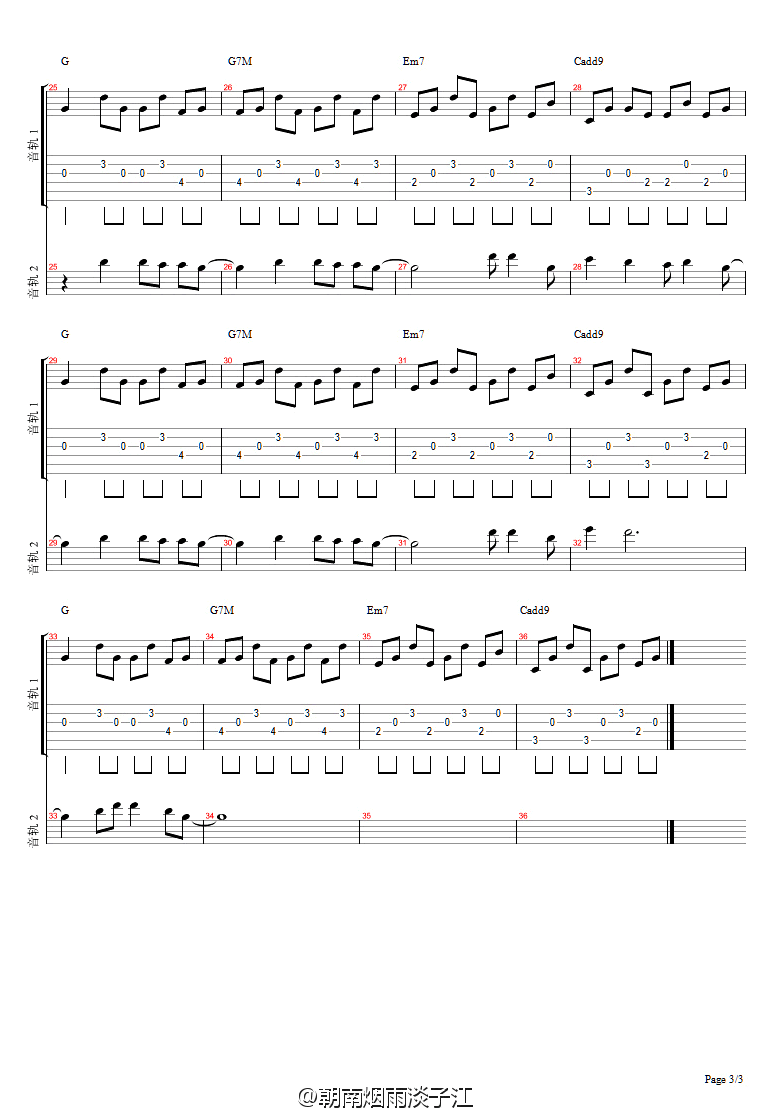 锋味吉他谱_谢霆锋_十二道锋味吉他谱_图片六线谱