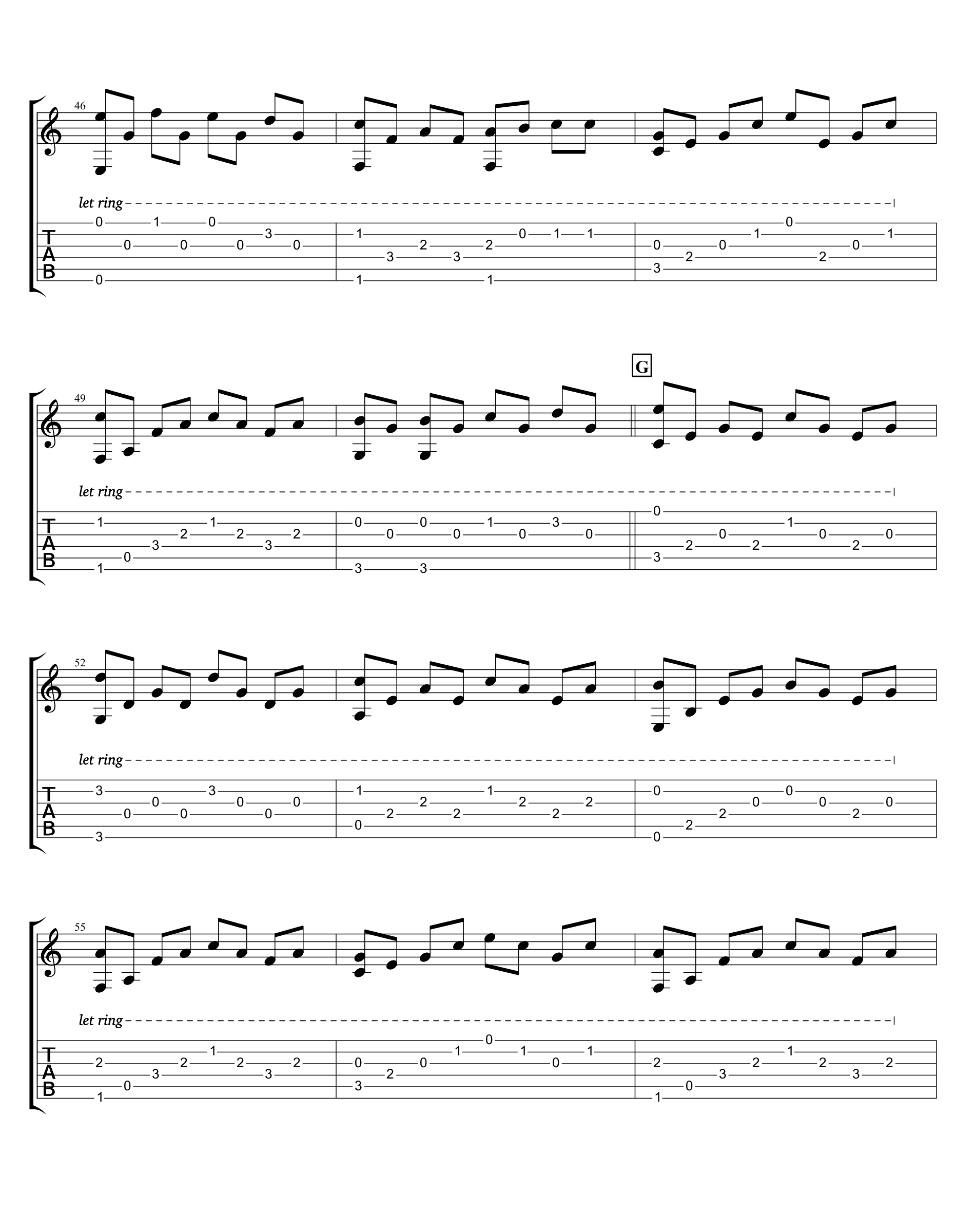 卡农吉他谱_C调（简单版，六张图片完整版）