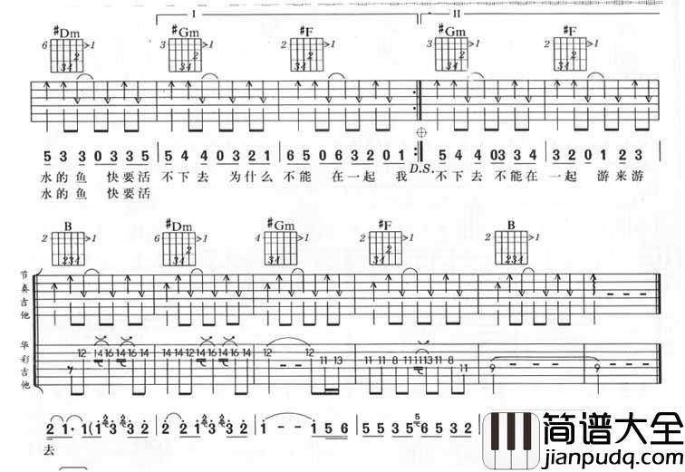 我是一只鱼吉他谱__任贤齐