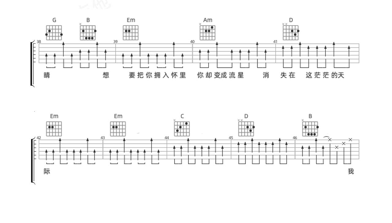 天际吉他谱_姜玉阳_G调和弦弹唱谱_高清完整版_图谱3