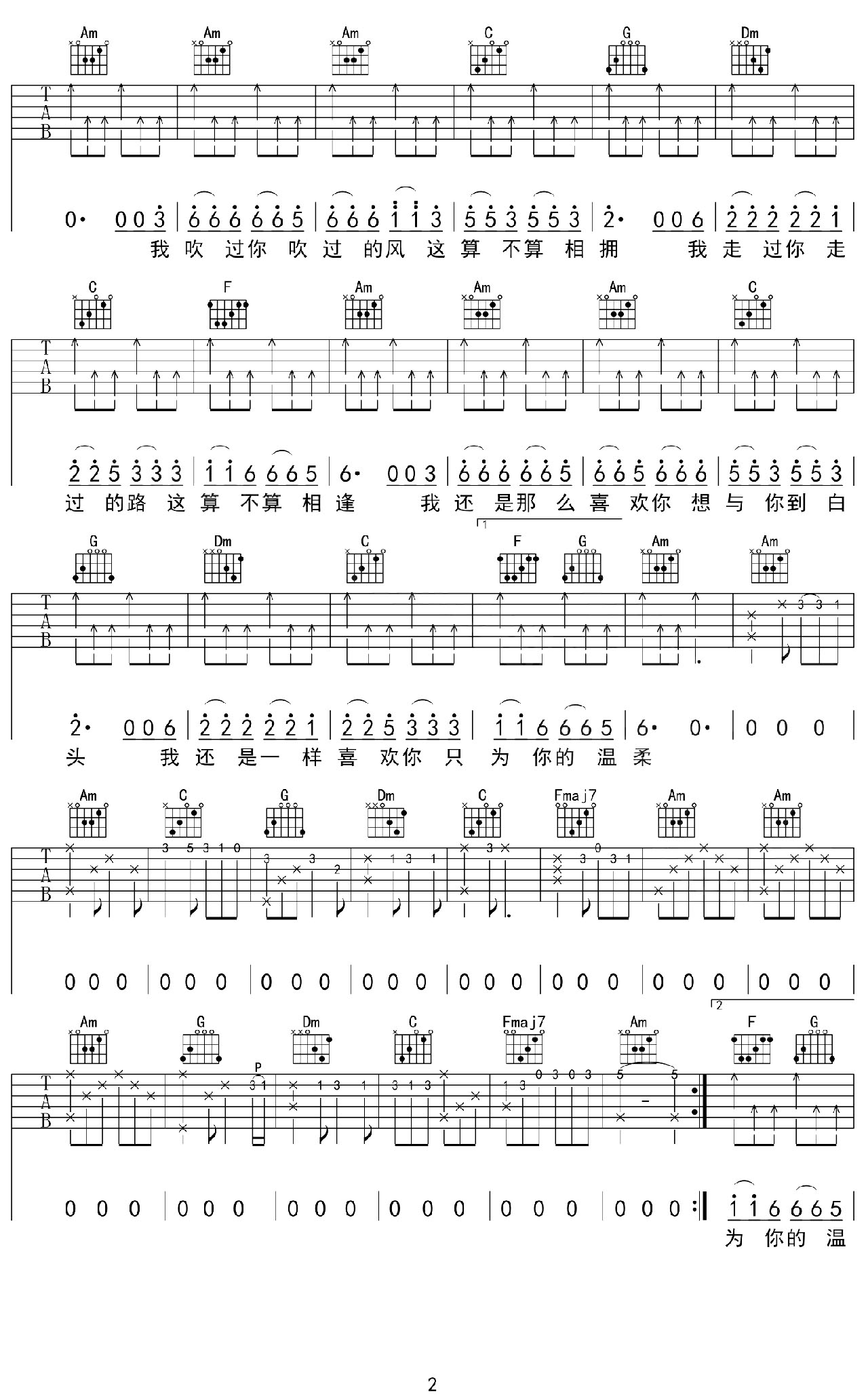 听闻远方有你吉他谱_刘钧_G调和弦弹唱谱_图谱2