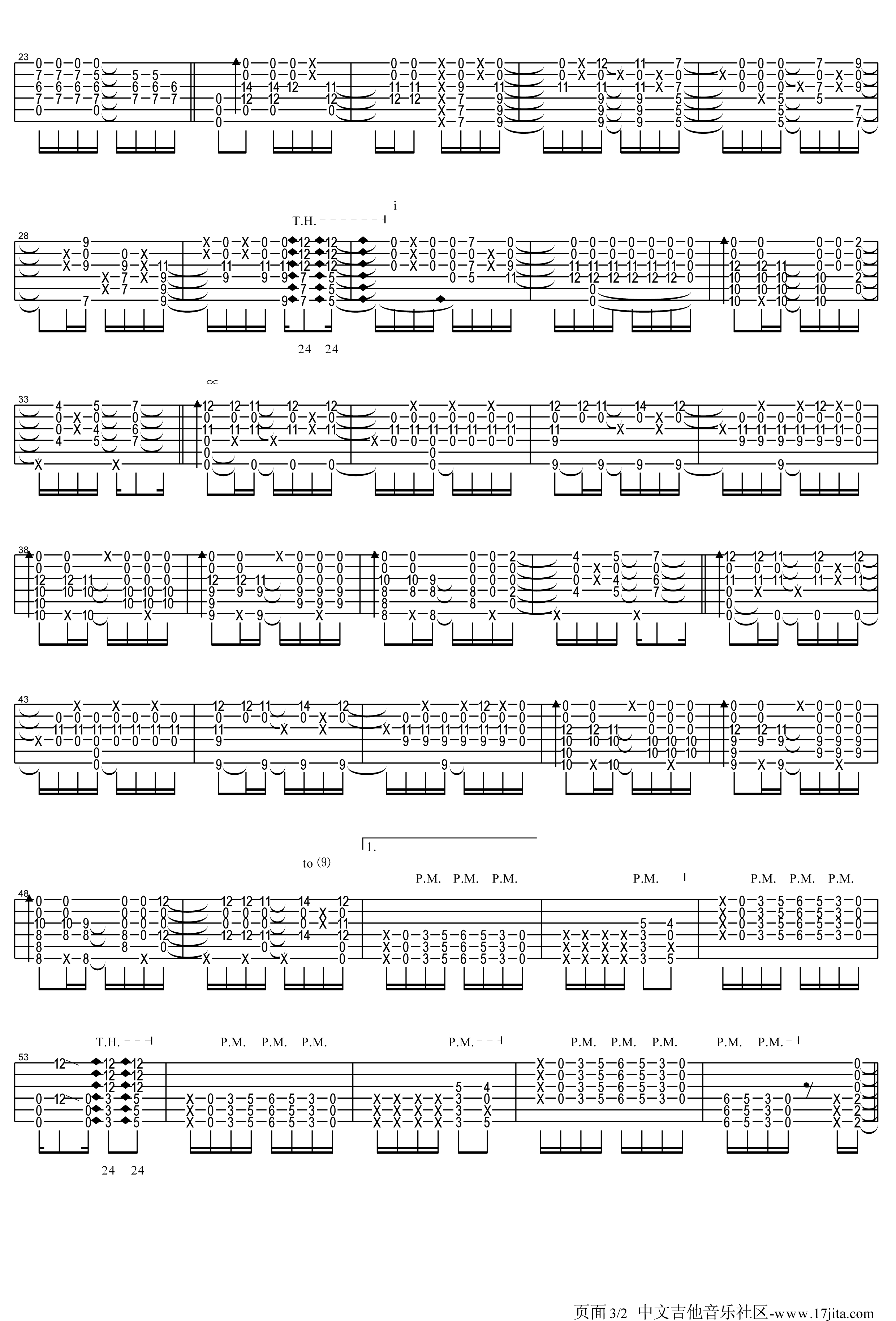 wings_you_are_the_hero指弹谱_D调六线谱_17吉他编配_押尾桑