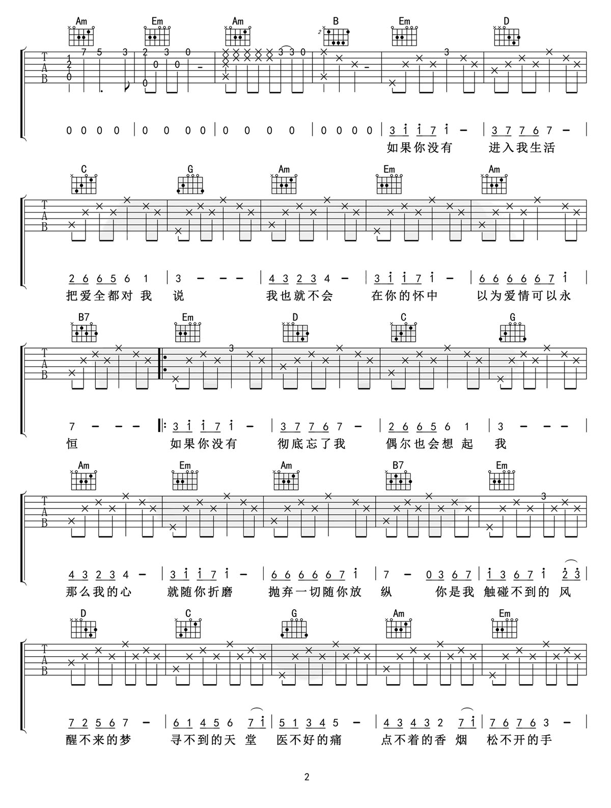 醒不来的梦吉他谱_回小仙_G调和弦弹唱谱_完整版_图谱2