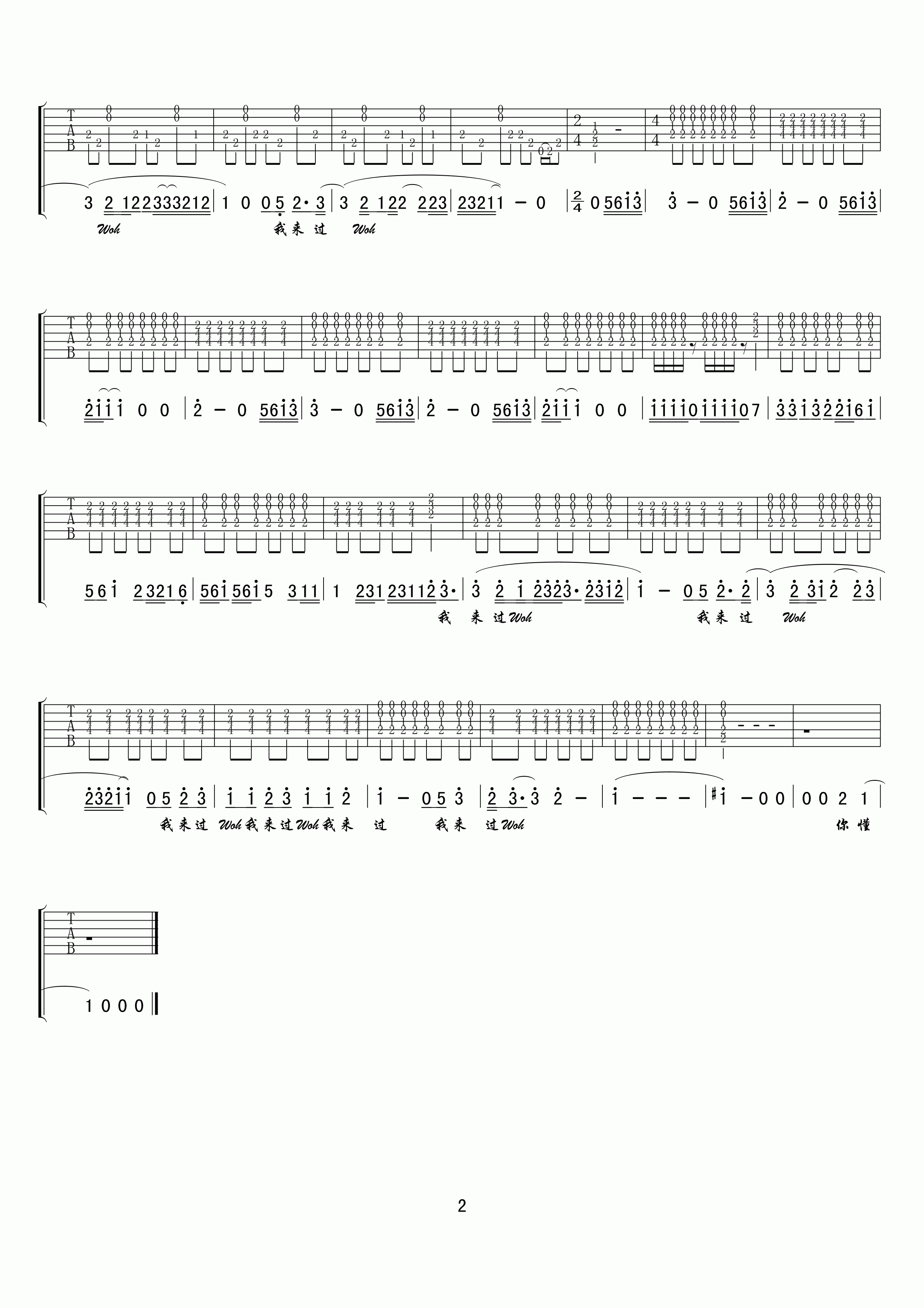 梦里来过吉他谱_F调精选版_小叶歌吉他编配_倪安东