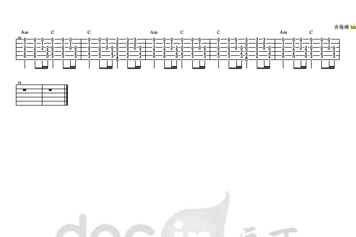 被动指弹谱_原调六线谱_伍佰