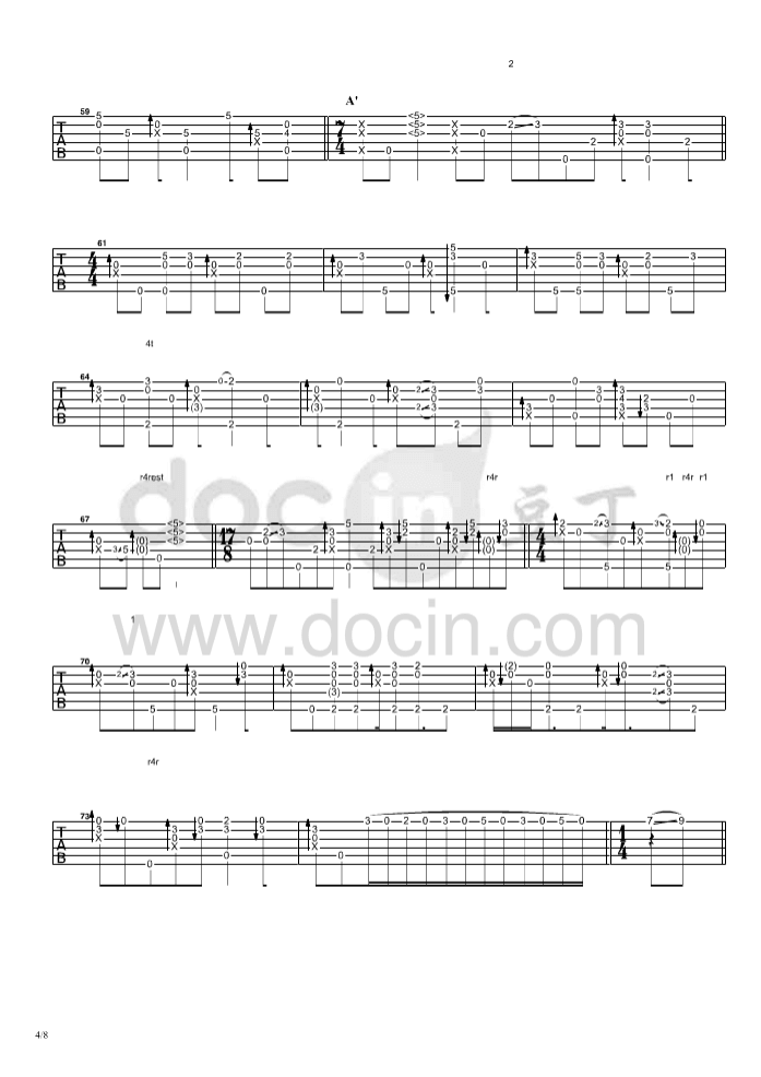 for_you指弹谱_D调六线谱_郑成河