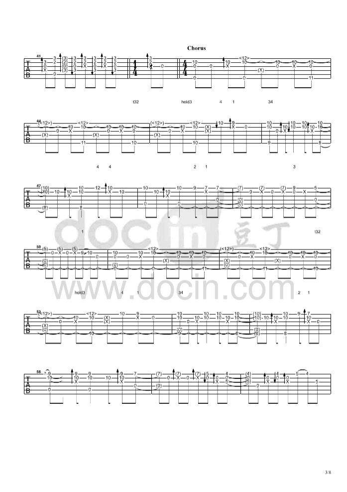 for_you指弹谱_D调六线谱_郑成河