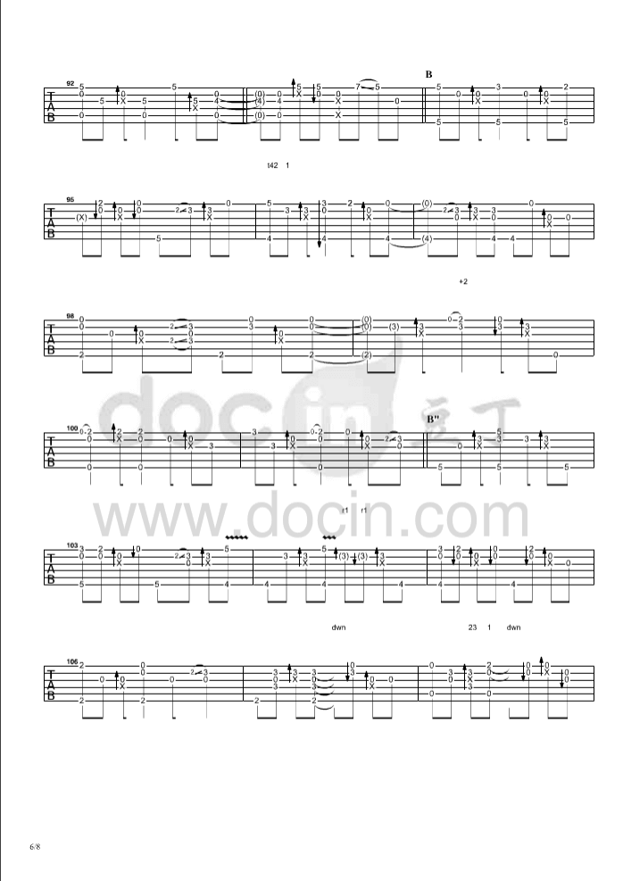 for_you指弹谱_D调六线谱_郑成河