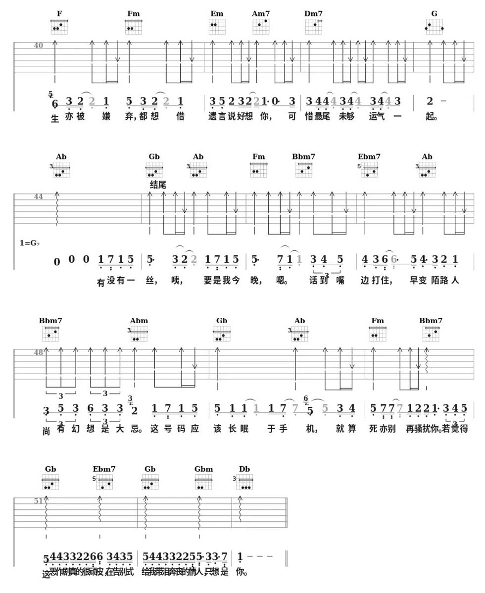 紧急联络人吉他谱_Gareth.T_C调和弦弹唱谱_完整带前奏_图谱3